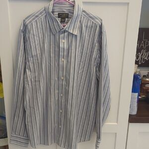 Eddie Bauer men’s striped shirt | button-down long sleeve classic casual